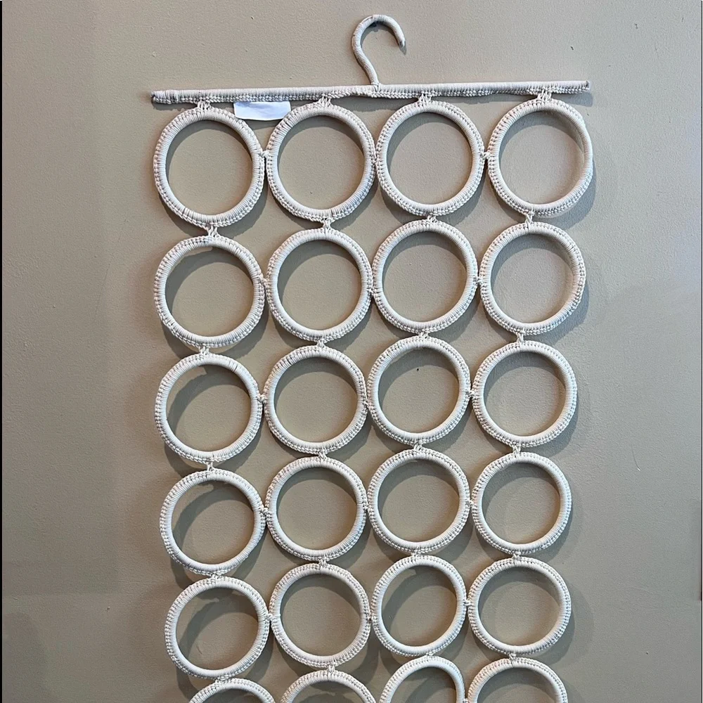 Ikea 28 Circle Scarf Hanger Belt Tie Organizer Hanging Ivory Macrame Komplement